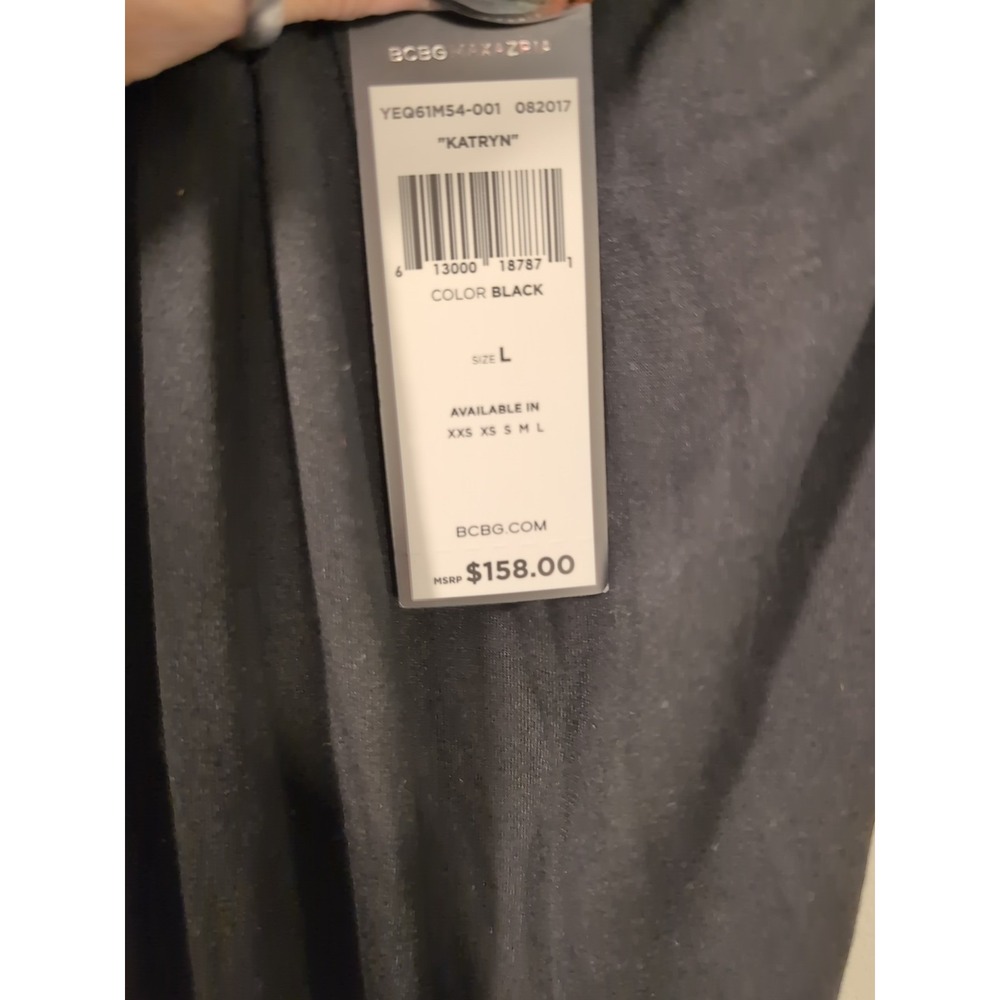NEW BCBG MAXAZRIA KATRYN FUAX LEATHER INSERT ASYMETRIC DRESS SZ L - Picture 5 of 10